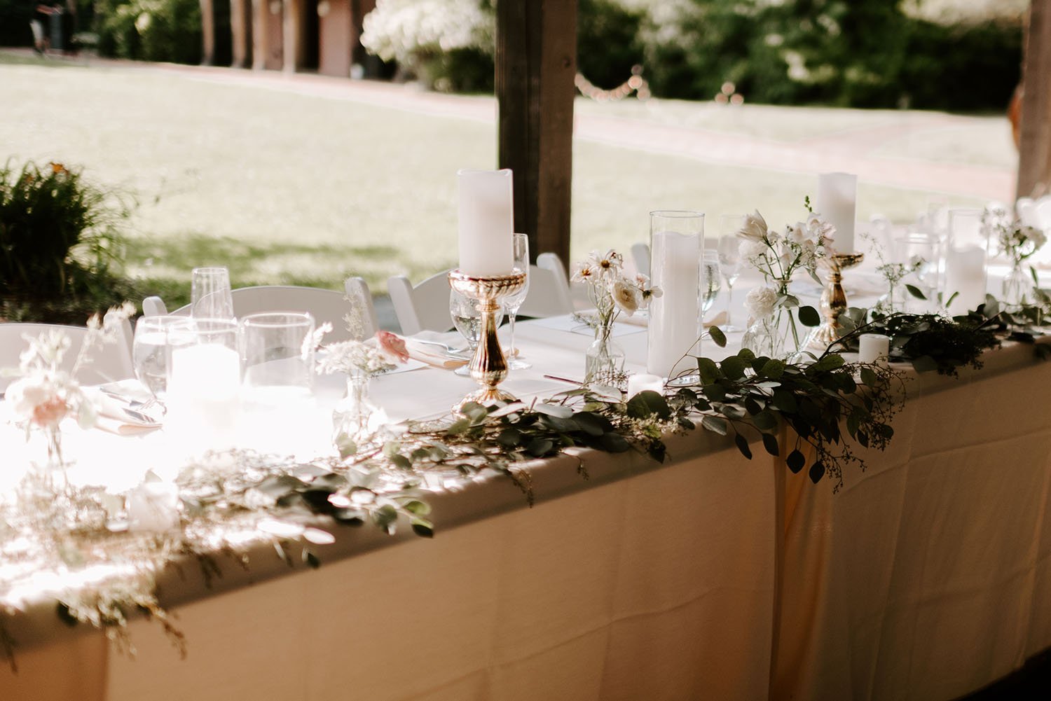 Head table Greenery With Flameless Candles - Succop Nature Park