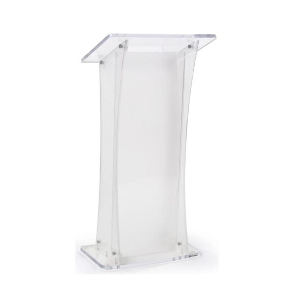 Frosted acrylic podium rental by ILLUME
