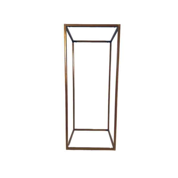 Gold Rectangle Floral Riser Rental by ILLUME