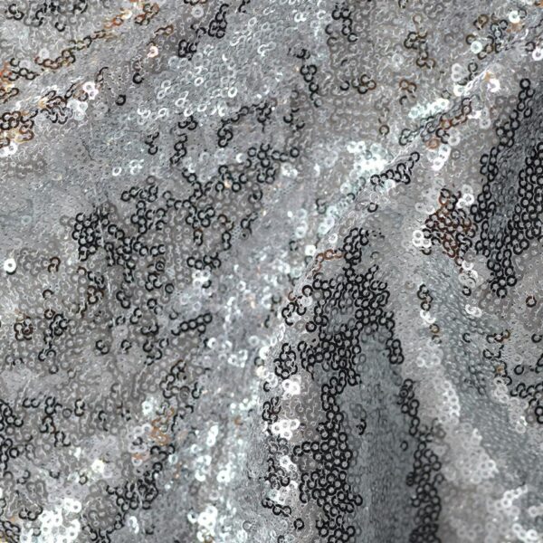 Silver glitz sequin drape rental by ILLUME