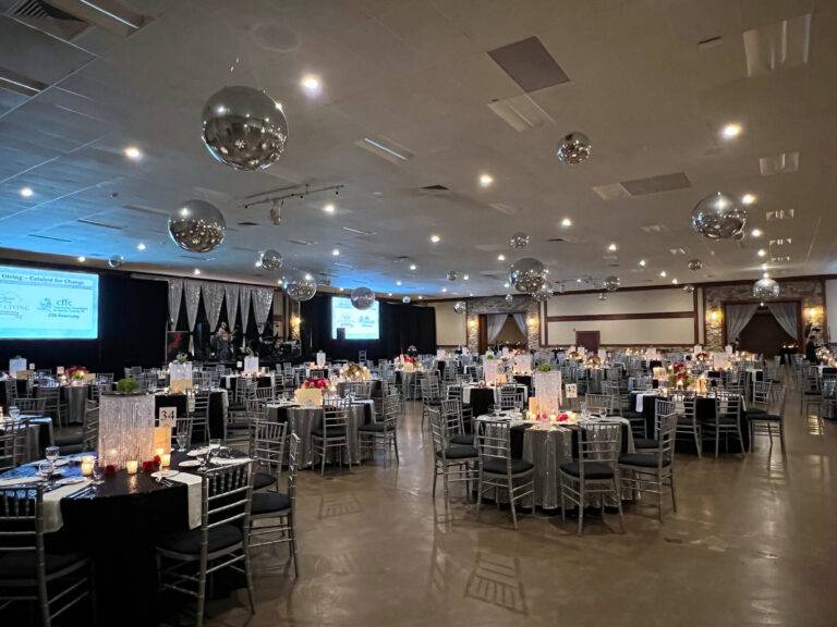 Full-scale event design by ILLUME for the Community Foundation of Fayette County Gala of Giving 2024, held at Seven Springs Mountain Resort.